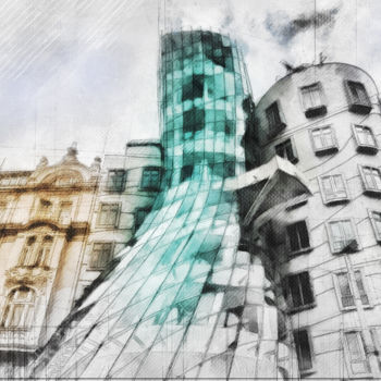 Digital Arts titled "Gehry in Praha" by Danovalson, Original Artwork, Digital Painting