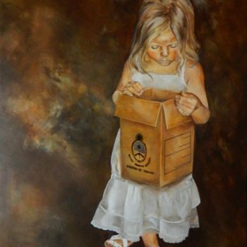 Pintura titulada "La caja de Pandora" por Caro Becker, Obra de arte original, Acrílico