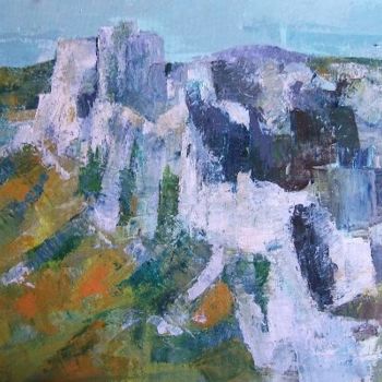 Malerei mit dem Titel "Paysage en Provence" von Odile Caron, Original-Kunstwerk, Öl