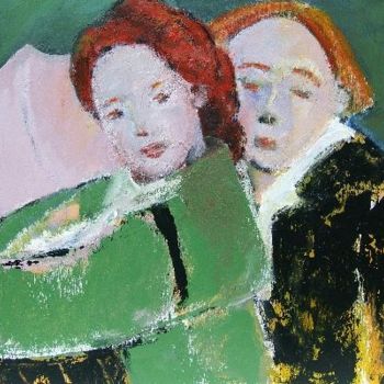 Painting titled "Couple" by Odile Caron, Original Artwork, Oil