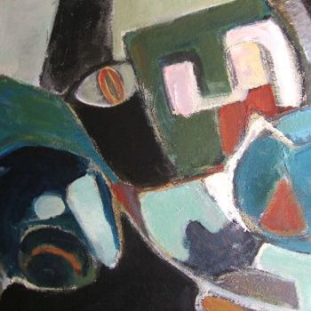 Картина под названием "Composition chats" - Odile Caron, Подлинное произведение искусства, Масло