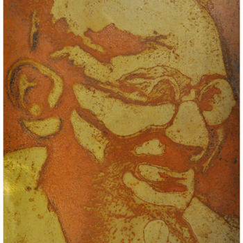 Gravures & estampes intitulée "Gandhi" par Carol Surfboard, Œuvre d'art originale, Autre
