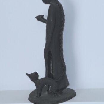 Escultura titulada "Le chat" por Carol Bacque, Obra de arte original