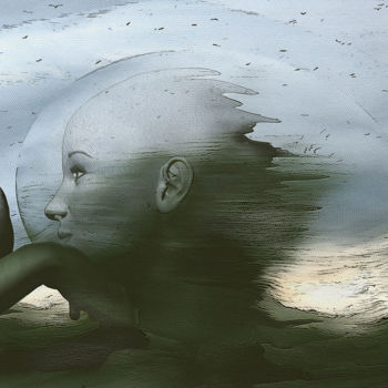 Digitale Kunst mit dem Titel "Ghost of the univer…" von Carola Eleonore Thiele, Original-Kunstwerk, 2D digitale Arbeit Auf A…