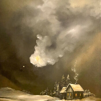 Pintura titulada "Winterlandschaft in…" por Carola Eleonore Thiele, Obra de arte original, Oleo