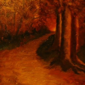 Painting titled "Into the Woods" by Carol Lavoie, Original Artwork