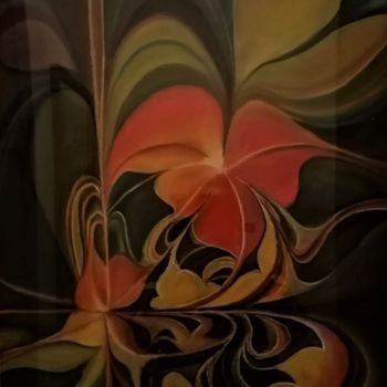 Peinture intitulée "fleurs d'automne" par Carole Bouteiller, Œuvre d'art originale, Pastel