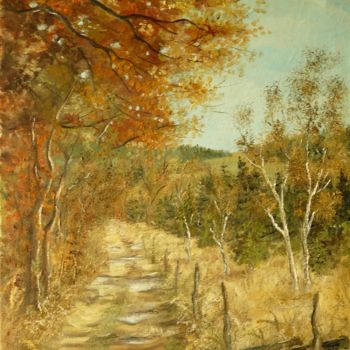 Pintura intitulada "bois de renard" por Carole Closkin, Obras de arte originais, Óleo