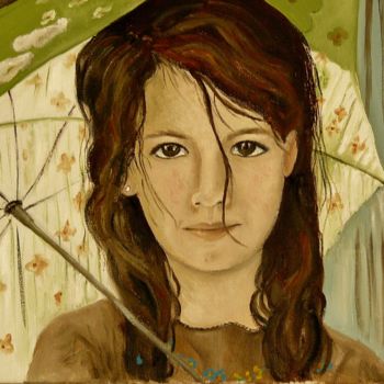 Peinture intitulée "l'ombrelle." par Carole Closkin, Œuvre d'art originale, Huile