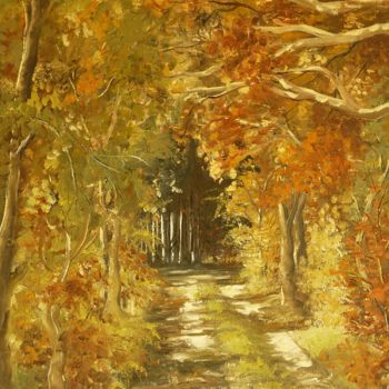 Peinture intitulée "lumière d'automne" par Carole Closkin, Œuvre d'art originale, Huile