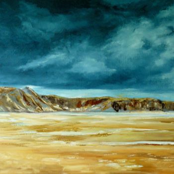 Painting titled "ciel et sable" by Carole Closkin, Original Artwork, Oil