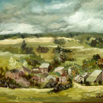 Peinture intitulée "paysage Ardennais" par Carole Closkin, Œuvre d'art originale, Acrylique
