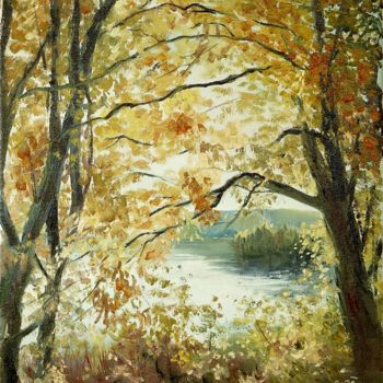 Peinture intitulée "Lac Donaldson" par Carole Closkin, Œuvre d'art originale, Huile