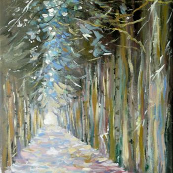 Painting titled "jeu d'arbres" by Carole Closkin, Original Artwork, Acrylic