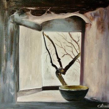 Painting titled "Zen" by Carole Closkin, Original Artwork, Oil