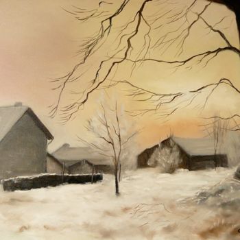 Pintura titulada "Matin d'hiver" por Carole Closkin, Obra de arte original, Oleo