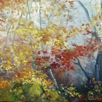 Painting titled "Vent d'automne" by Carole Closkin, Original Artwork, Oil