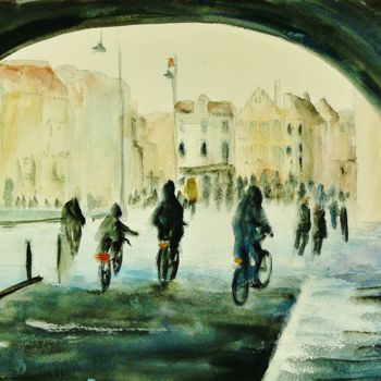 绘画 标题为“promenade a Gant” 由Carole Closkin, 原创艺术品, 水彩