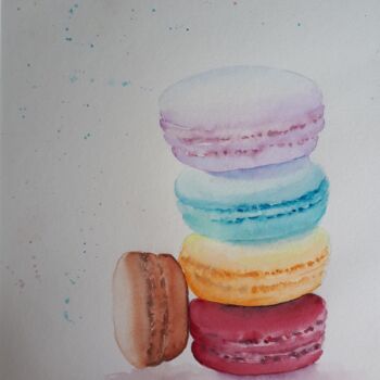 Painting titled "Gourmandise" by Carole D'Eyssautier, Original Artwork, Watercolor