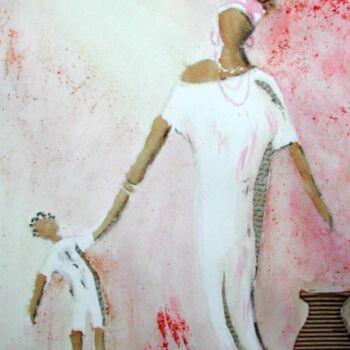 Pittura intitolato "viens maman..." da Carole D'Eyssautier, Opera d'arte originale, Altro