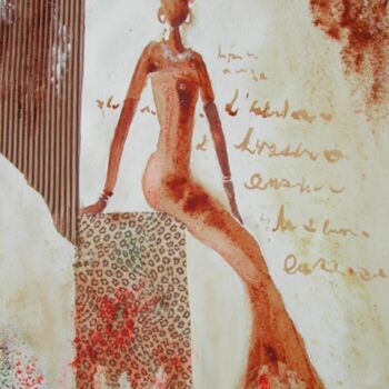 Peinture intitulée "africaine" par Carole D'Eyssautier, Œuvre d'art originale, Autre