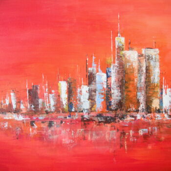 Картина под названием "Manhattan 2" - Carole D'Eyssautier, Подлинное произведение искусства, Акрил Установлен на Деревянная…