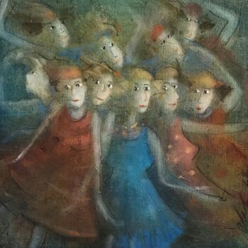 Painting titled "danseuses" by Carole Gaia, Original Artwork, Oil