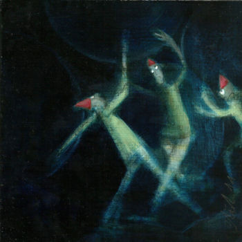 Malerei mit dem Titel "jongleurs" von Carole Gaia, Original-Kunstwerk