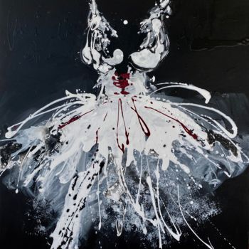 Painting titled "La robe blanche" by Carole Genies, Original Artwork, Acrylic