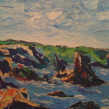 Peinture intitulée "Belle Ile en mer, P…" par Carole Hurel, Œuvre d'art originale, Huile