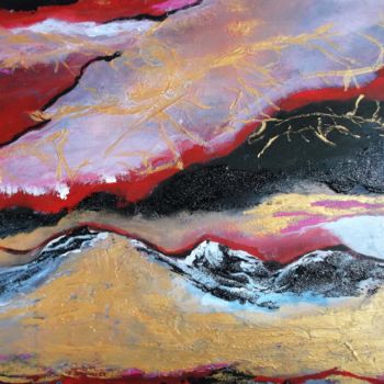 Pintura intitulada "Terre de feu" por Carole Laflaquiere, Obras de arte originais, Acrílico