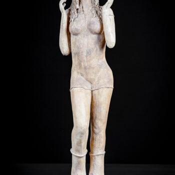 Sculpture titled "Lou au Carnaval" by Carole Lanfranchi, Original Artwork, Clay