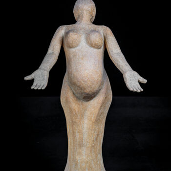 Sculpture titled "Gestation" by Carole Lanfranchi, Original Artwork, Clay