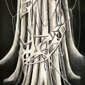 Ζωγραφική με τίτλο "l'arbre aux esprits" από Carole Legeron, Αυθεντικά έργα τέχνης, Ακρυλικό Τοποθετήθηκε στο Ξύλινο φορείο…