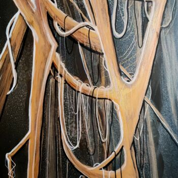 Peinture intitulée "Bois ambré" par Carole Legeron, Œuvre d'art originale, Acrylique