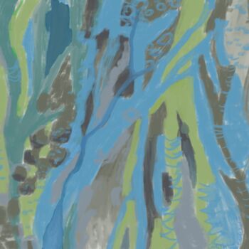 Arts numériques intitulée "Rêve bleu" par Carole Martin, Œuvre d'art originale, Peinture numérique