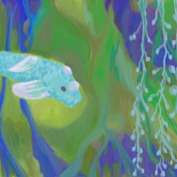 Digital Arts titled "my little fish 1" by Carole Martin, Original Artwork, Digital Painting