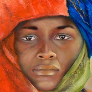 Peinture intitulée "l'Homme au turban" par Carole Moutte, Œuvre d'art originale, Huile