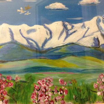 Painting titled "Le canigou image.jpg" by Carole Ribes, Original Artwork, Acrylic