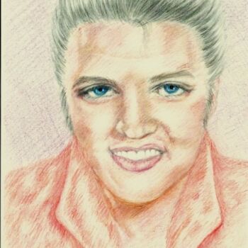 Drawing titled "Elvis Presley" by Carole Stawczyk, Original Artwork, Other