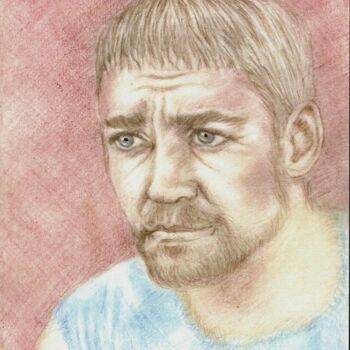 Drawing titled "Russell Crowe" by Carole Stawczyk, Original Artwork, Other