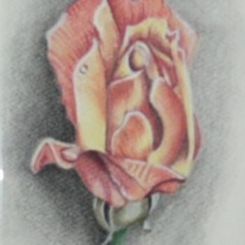 Rysunek zatytułowany „Rose” autorstwa Carole D'Aroca, Oryginalna praca, Pastel