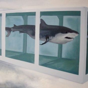 Peinture intitulée "Requin, After Damie…" par Carole Douay, Œuvre d'art originale