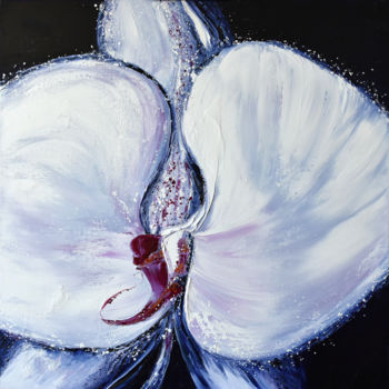 Pintura titulada "Phalaenopsis" por Carole Sebton, Obra de arte original, Oleo Montado en Bastidor de camilla de madera