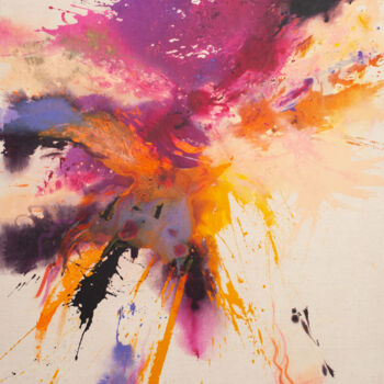 Malarstwo zatytułowany „Purple bubbles” autorstwa Carolina Alotus, Oryginalna praca, Akryl