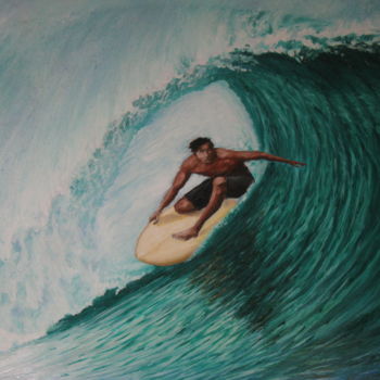 Pittura intitolato "Surfer olio su tela" da Carolina Paoletti, Opera d'arte originale