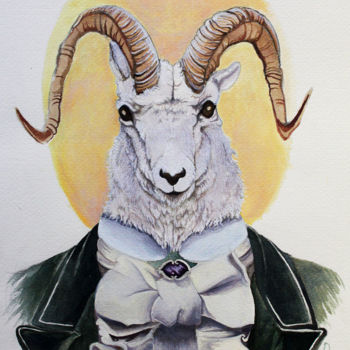 Painting titled "aries" by Carolina Pappalardo, Original Artwork, Watercolor