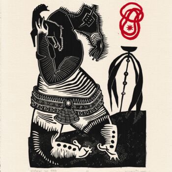 Druckgrafik mit dem Titel "Historias sin títul…" von Carolina Roncoli (CRONLI), Original-Kunstwerk, Linoldrucke