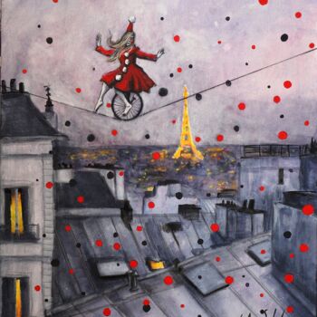 Schilderij getiteld "Paris Malabarism" door Carolina Saidenberg, Origineel Kunstwerk, Acryl