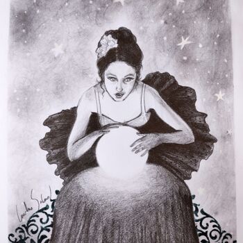 Disegno intitolato "Mystic" da Carolina Saidenberg, Opera d'arte originale, Grafite